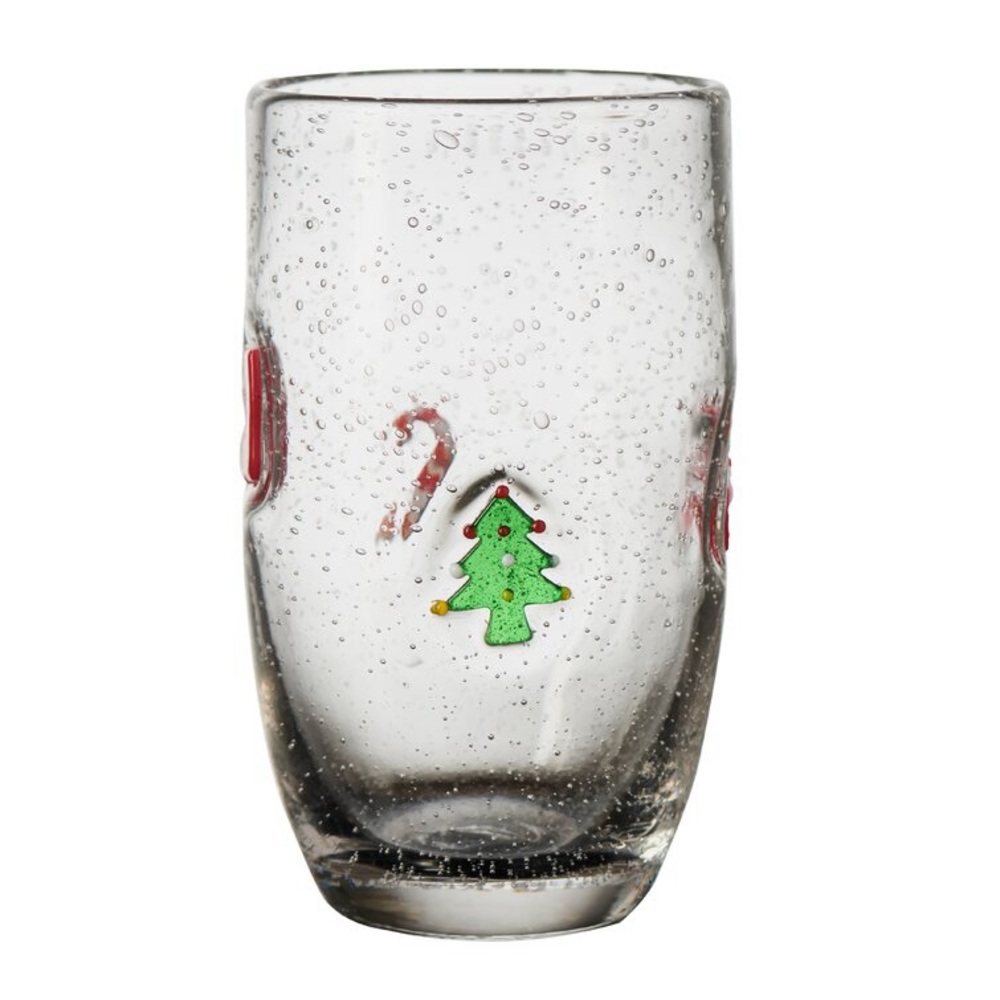 Jingle 16oz. Handmade Highball Glass Set (Part number: 728101) (Set of 4). NEW!!